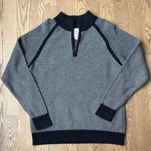 Hope & Henry Men’s Black & Grey Sweater – Organic Cotton - Large